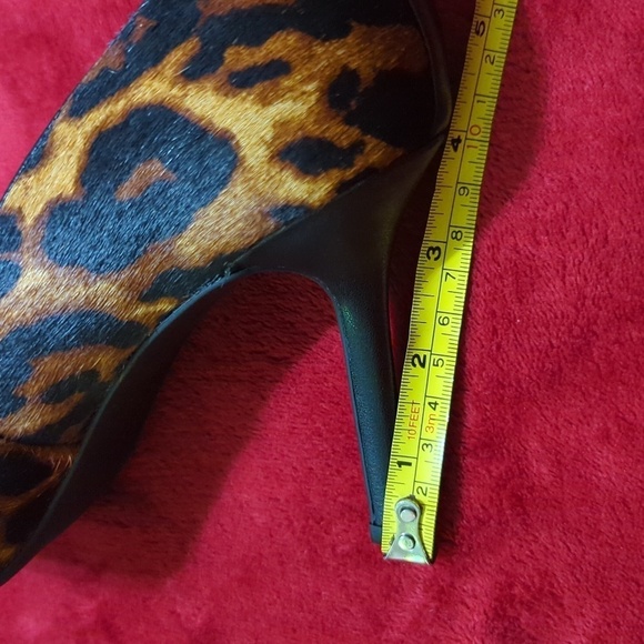 Lauren Ralph Lauren Lindella Brown Mu Leather Pump 9.5B Leopard Hair calf. - Picture 10 of 16